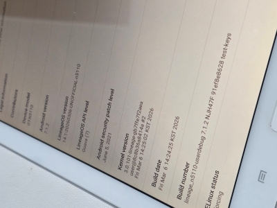 Version Check in About tablet